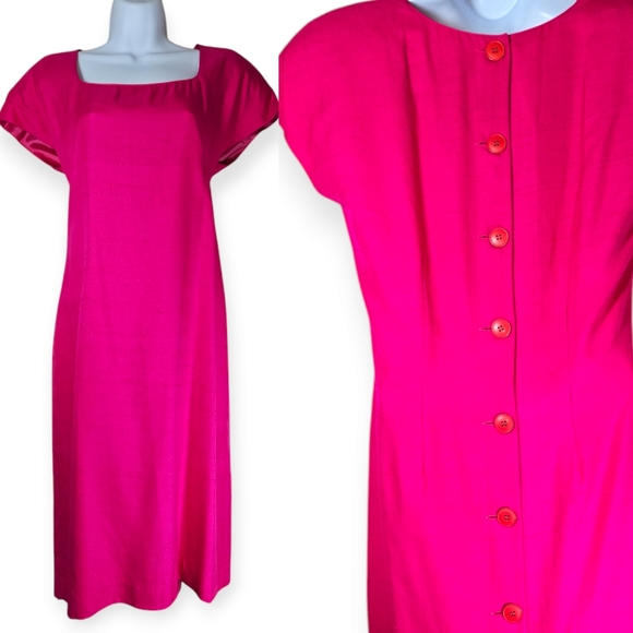 Kay Unger Dresses & Skirts - St Gillian Kay Unger pink raw silk sheath dress Womens 10